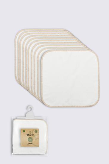 Bistyle Organik 28x28 10’Lu Penye Mendil 90101 Ekru