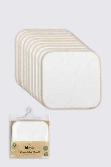 Bistyle Organik 20x20 10’Lu Penye Mendil 90102 Ekru
