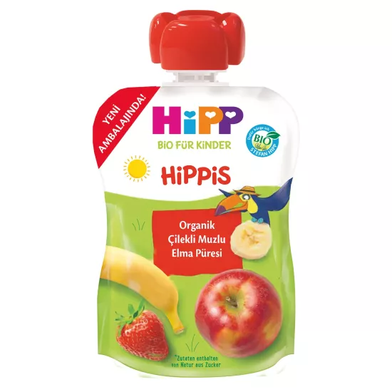 Hipp Organik Çilekli Muzlu Elmalı Meyve Püresi 100 Gr