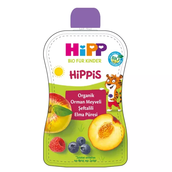 Hipp Organik Orman Meyveli Şeftalili Elma Püresi 100 Gr