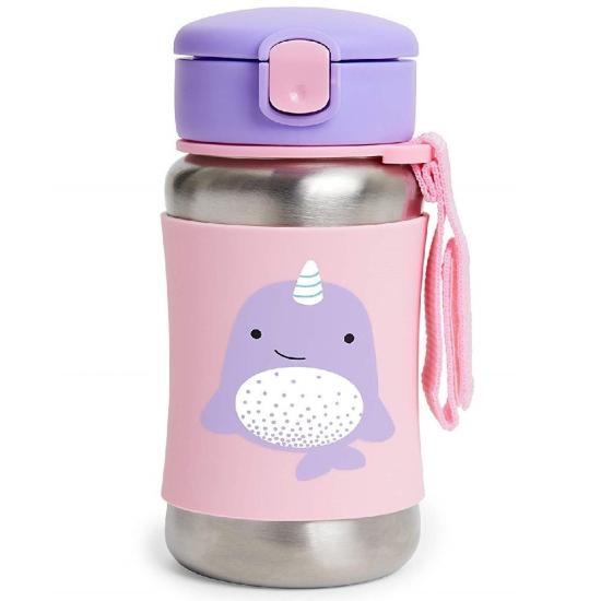 Skip Hop Zoo Pipetli Paslanmaz Çelik Suluk 350 ml Narwhal