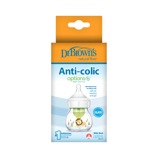 Dr.Brown’s Geniş Ağız Anti Kolik Options+ Cam Biberon 60 ml