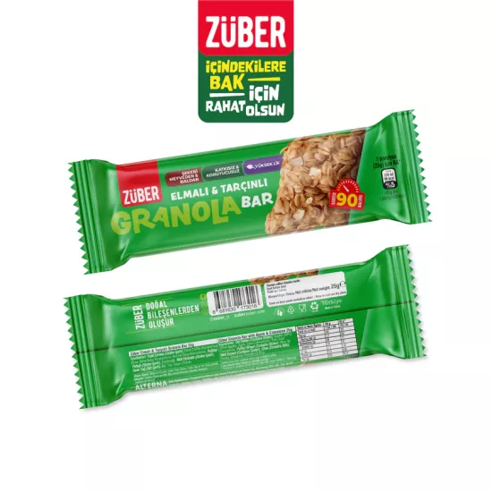 Züber Granola Bar 25 Gr Elmalı ve Tarçınlı