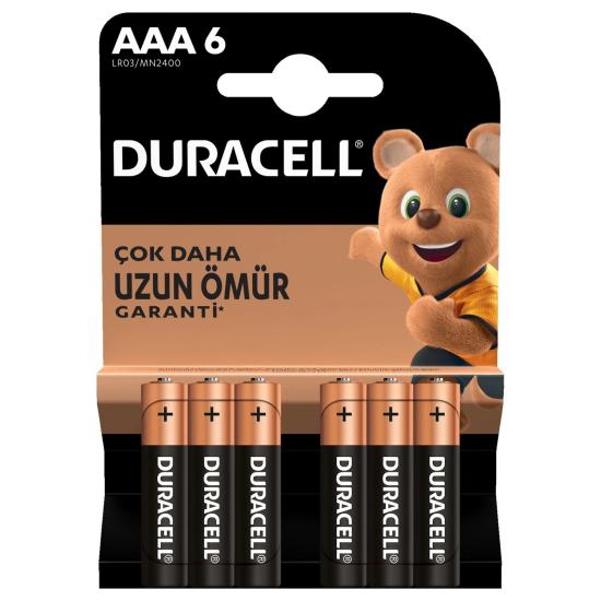 Duracell 6’Lı AAA İnce Kalem Pil