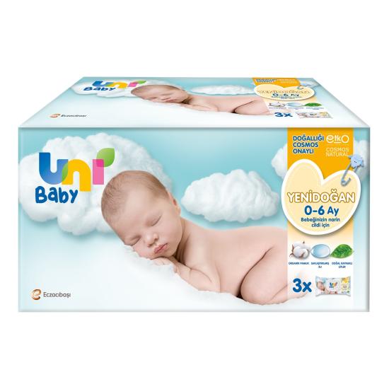 Uni Baby Yenidoğan Islak Havlu Mendil 3’lü 120 Yaprak