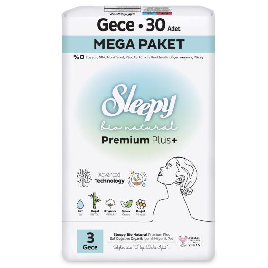 Sleepy Bio Natural Premium Plus Mega Gece Ped 30 Adet