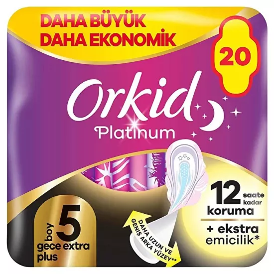 Orkid Ultra Platinum Gece Ekstre Plus Ped 20’Li