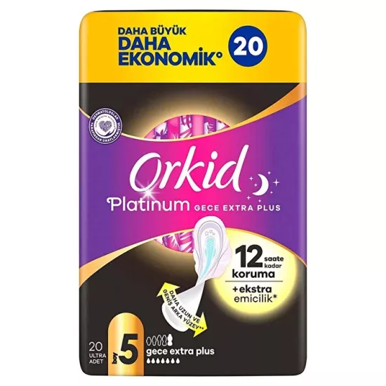 Orkid Ultra Platinum Gece Ekstre Plus Ped 20’Li