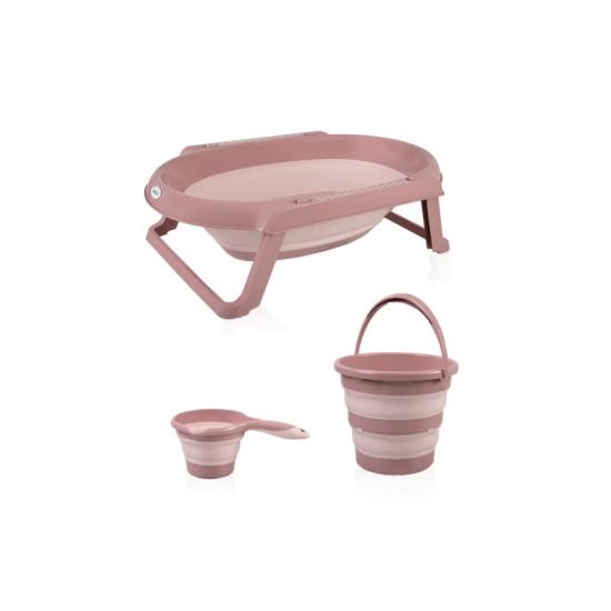 BabyJem Katlanır Banyo 3’Lü Küvet Seti 765 Somon