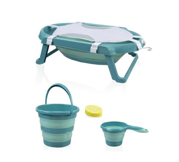 BabyJem Katlanır Banyo 5’Li Küvet Seti 596 Turkuaz