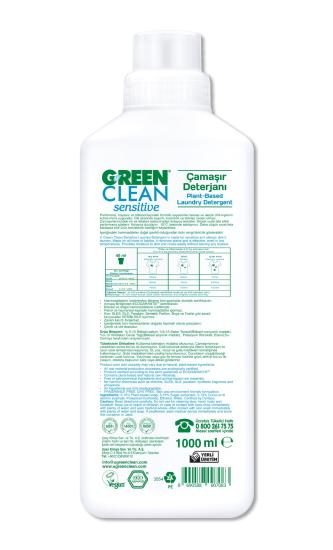 Green Clean Sensitive Parfümsüz Bitkisel Çamaşır Deterjanı 1000 ml