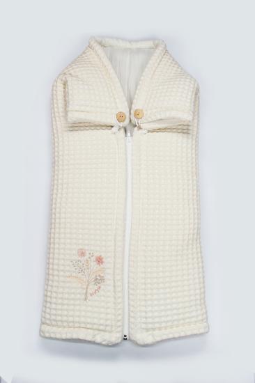Bistyle Fermuarlı Natural Life Pike Battaniye Girl 70113 Ekru