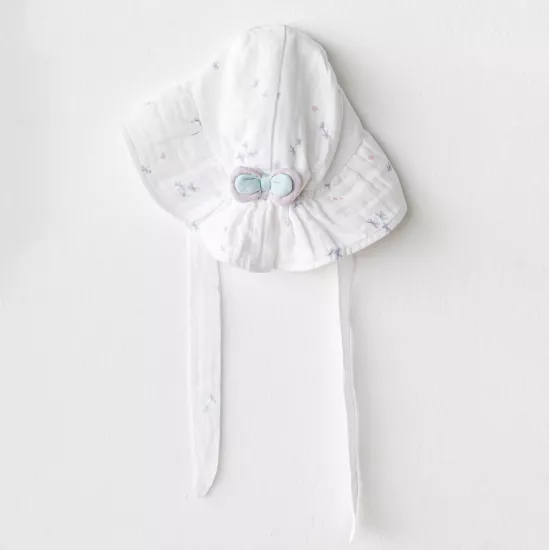 Andywawa AC25580 Magical Butterfly Müslin Bebek Şapka White