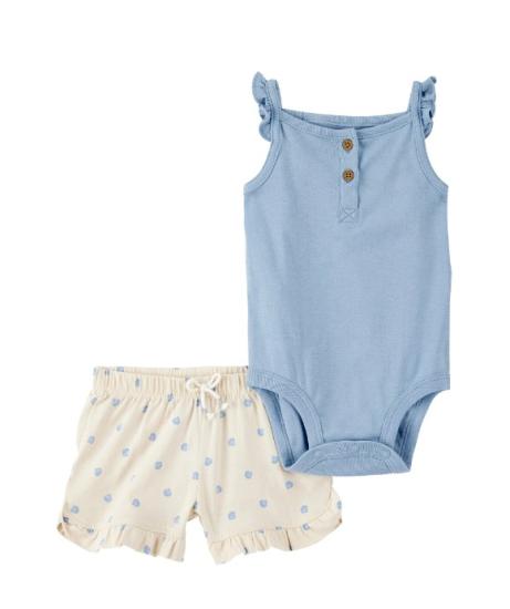 Carters Kız Bebek Body Şort Set 1S523710 Renkli