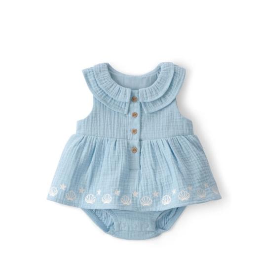 Carters Kız Bebek Bodyli Elbise 1U711810 Mavi