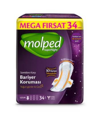 Molped SüperNight Uzun Ped Mega 34’lü